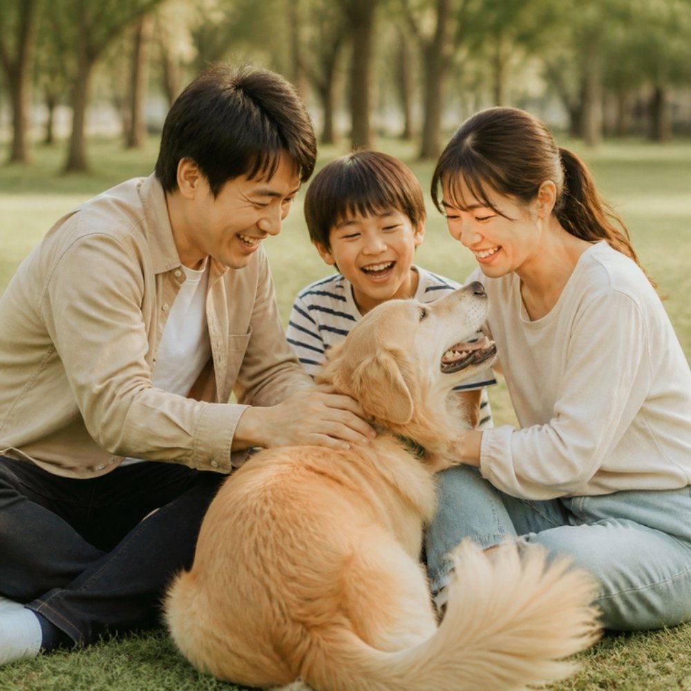 愛犬と笑って過ごす家族
